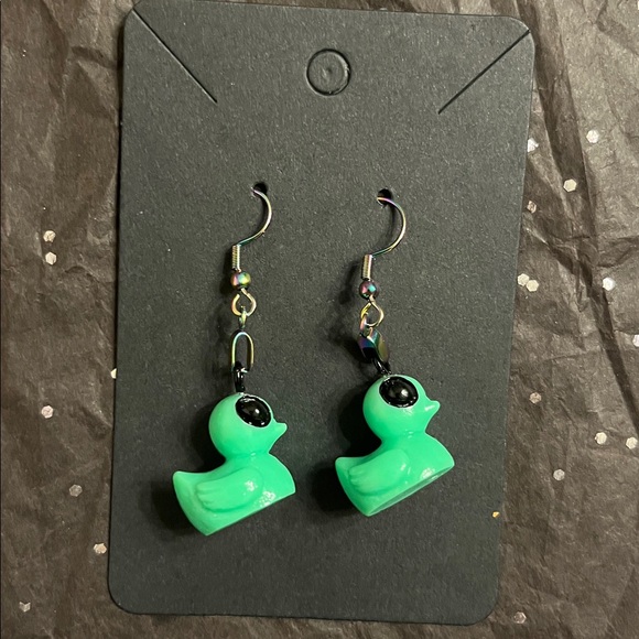 Hand Crafted Jewelry - Alien Duck Earrings Hand Crafted NIP